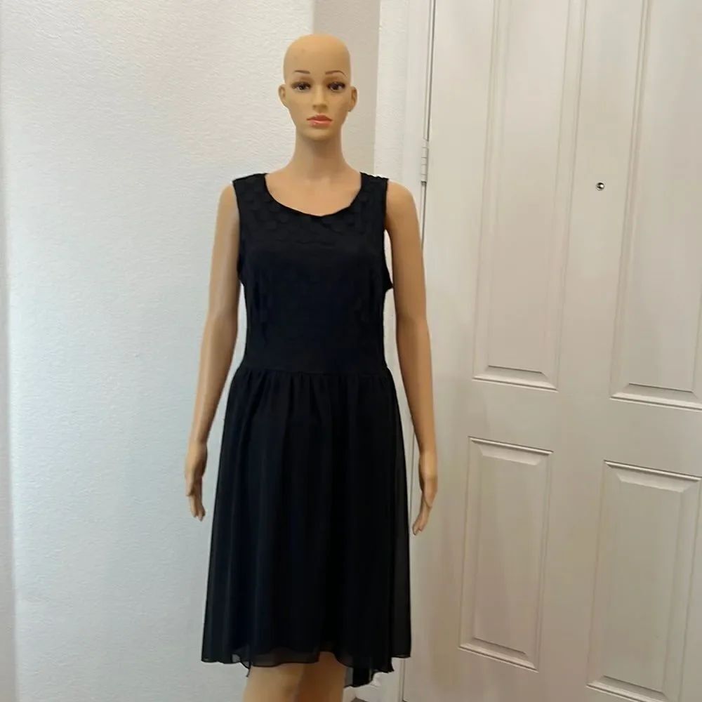 Sweet Storm Black Dress Size 14W Scoop Neck Sleeveless Lined Hi Low Zipper Back